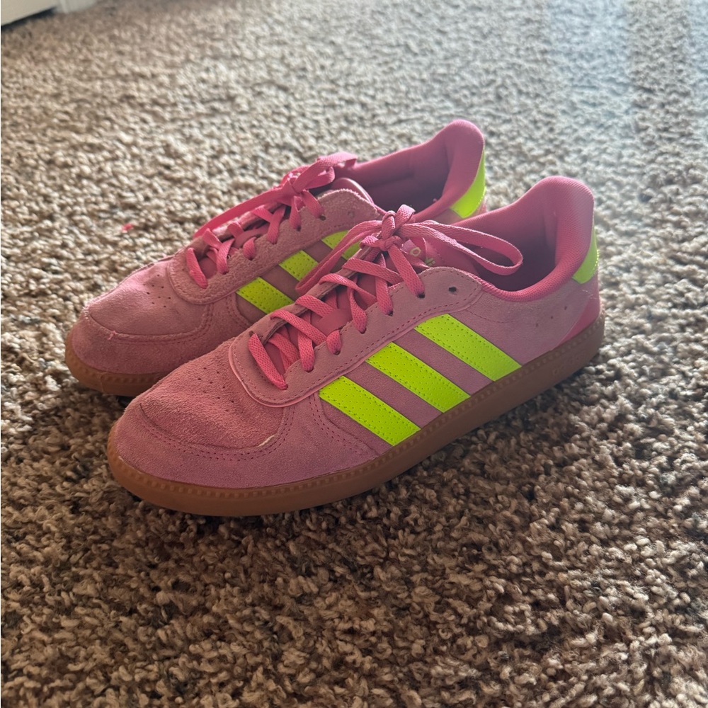 Adidas Pink and Lime Green Trainers